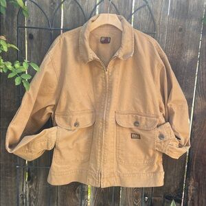 DICKIES DUCK DENIM MEN'S ZIPPER 2 POCKET JACKET SIZE LARGE.
